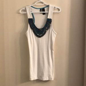 NWOT Bisou Bisou Beaded Tank Style Top